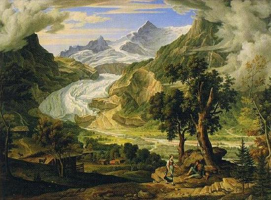 Joseph Anton Koch Grindelwald Glacier in the Alps oil painting picture